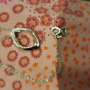 GENUINE DIAMOND ACCENT SLIDER NECKLACE AUTH SOLID STERLING SILVER 19" CHAIN